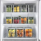 Refrigerator Storage Box with Ventilated Lid and Transparent Walls, Stackable All Vera Mart