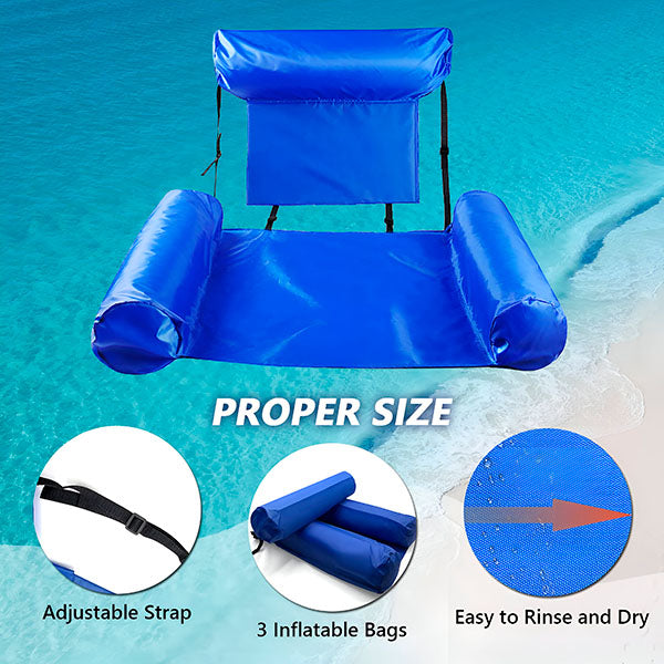 Inflatable Swimming Chair with Armrests and Ergonomic Backrest, Quick Valve All Vera Mart