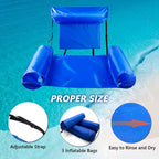 Inflatable Swimming Chair with Armrests and Ergonomic Backrest, Quick Valve All Vera Mart