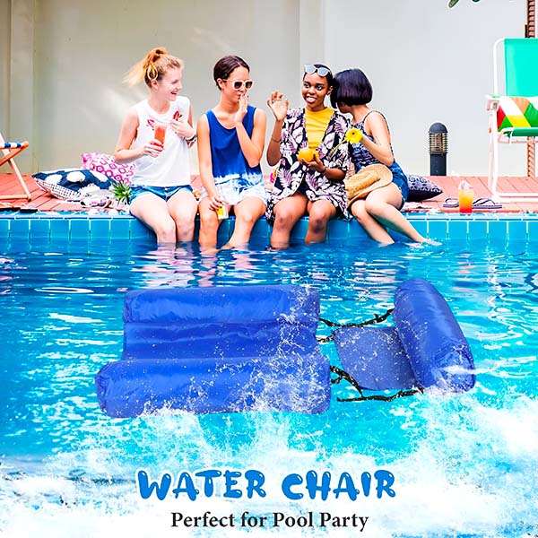 Inflatable Swimming Chair with Armrests and Ergonomic Backrest, Quick Valve All Vera Mart