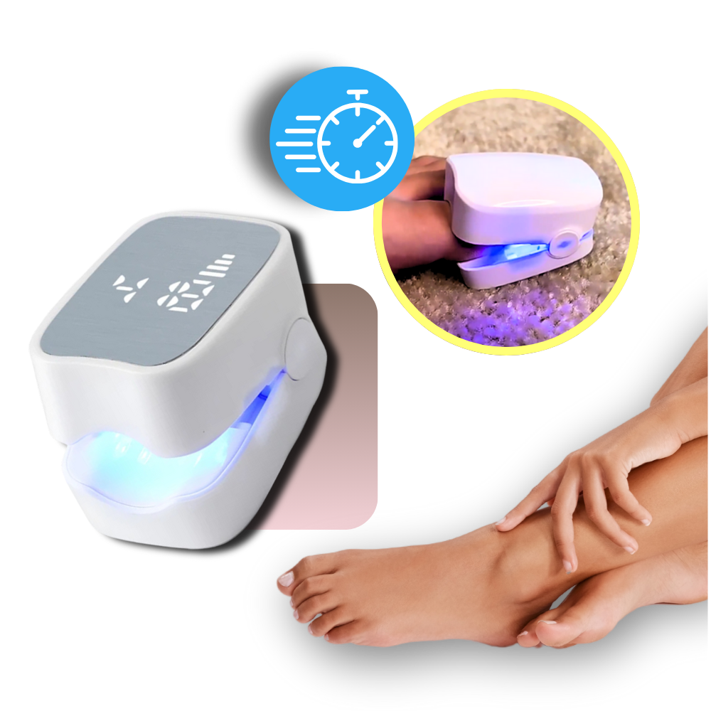Dual Laser Nail Treatment Device with Blue Light and Finger Clip, 25W Power All Vera Mart