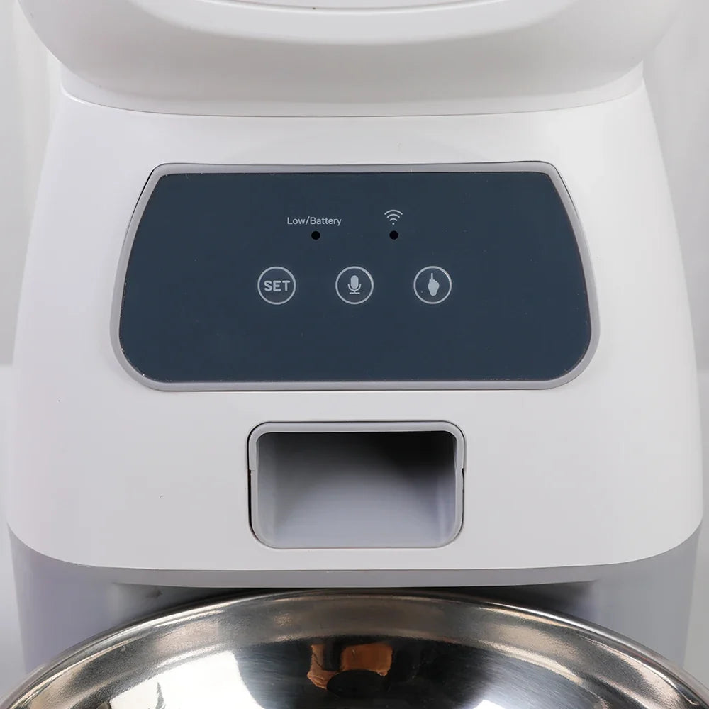 Automatic Pet Feeder with App Control and Voice Recording, 3.5L Capacity All Vera Mart