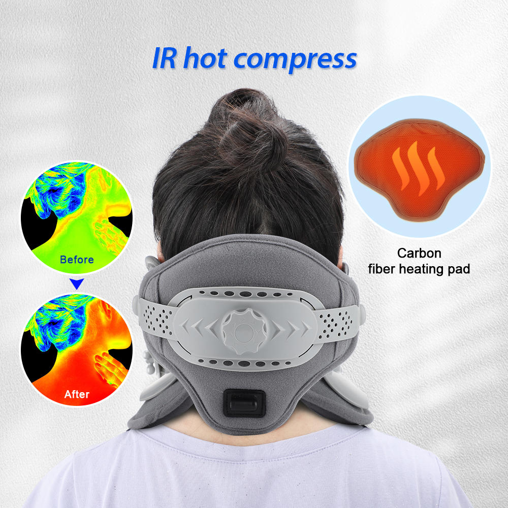 Cervical Traction Device with Eight Airbag Columns and Heat Therapy, Five Height Settings All Vera Mart