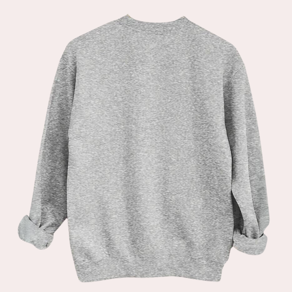 Women's Halloween Sweatshirt with Ghost and Pumpkin Print, Round Neck All Vera Mart