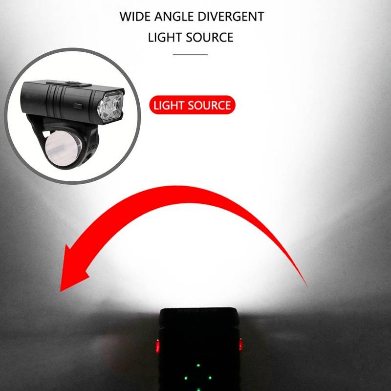 Bicycle Light Set with 1000 Lumen Front Beam and Rear Alert Light All Vera Mart