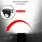 Bicycle Light Set with 1000 Lumen Front Beam and Rear Alert Light All Vera Mart