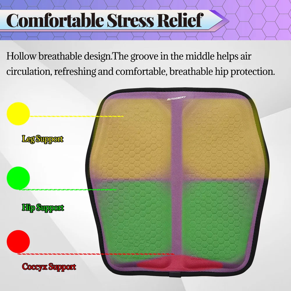 Gel Memory Foam Seat Cushion with Honeycomb Ventilation and Cooling Layer for Car or Office Chairs All Vera Mart