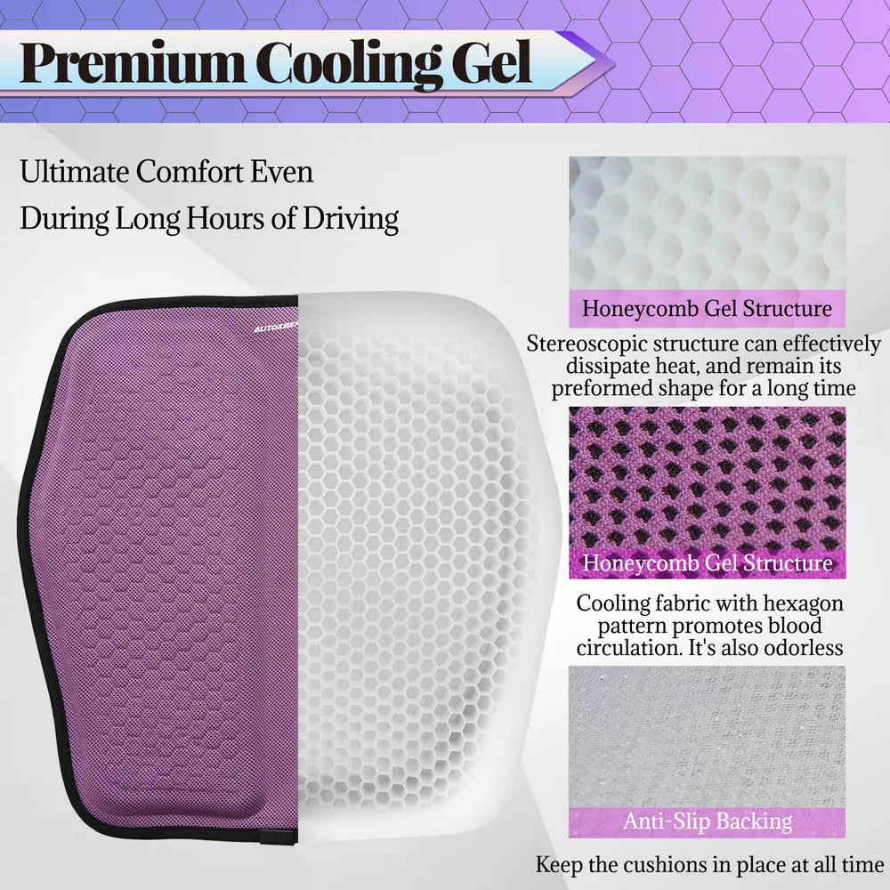 Gel Memory Foam Seat Cushion with Honeycomb Ventilation and Cooling Layer for Car or Office Chairs All Vera Mart