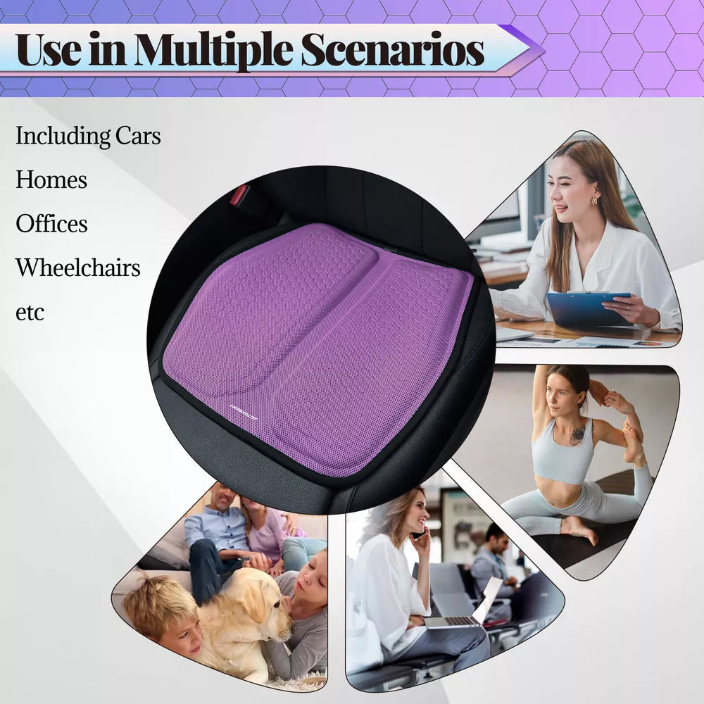 Gel Memory Foam Seat Cushion with Honeycomb Ventilation and Cooling Layer for Car or Office Chairs All Vera Mart