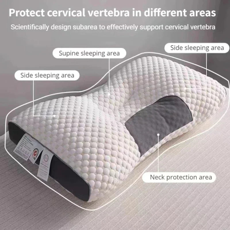 Cervical Support Pillow with Contoured Design and Soybean Fiber Filling All Vera Mart