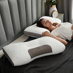 Cervical Support Pillow with Contoured Design and Soybean Fiber Filling All Vera Mart