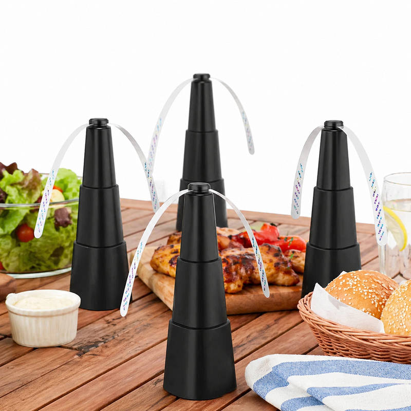 Spinning Fly Repellent Fan 4 Pack with Holographic Blades and Silent Motor for Outdoor Dining All Vera Mart