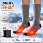 Heated Mid Calf Socks with Carbon Fiber Sole and Rechargeable Battery Pack All Vera Mart