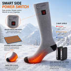 Heated Mid Calf Socks with Carbon Fiber Sole and Rechargeable Battery Pack All Vera Mart
