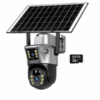 Keep your home safe with Tavvitaimp18 dual lens 8MP solar outdoor security camera, featuring WiFi & 4G.