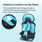 Portable Car Seat Cushion with Five Point Harness and Mesh Ventilation for Ages 0-12 All Vera Mart