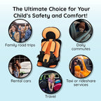 Portable Car Seat Cushion with Five Point Harness and Mesh Ventilation for Ages 0-12 All Vera Mart