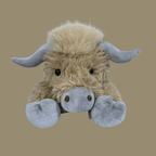 Fluffy Brown Highland Cow Plush Toy with Soft Plush Fabric and PP Cotton Filling for Kids and Adults