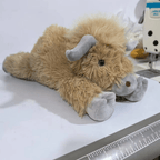 Fluffy Brown Highland Cow Plush Toy with Soft Plush Fabric and PP Cotton Filling for Kids and Adults