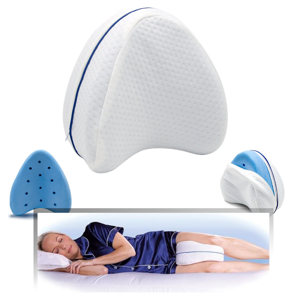 Memory Foam Leg Pillow with Crescent Shape and Machine Washable Cover All Vera Mart