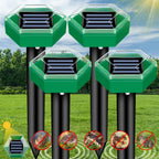 Solar Ultrasonic Pest Repeller Spike with Rechargeable Battery and Waterproof Design, 4-Pack All Vera Mart