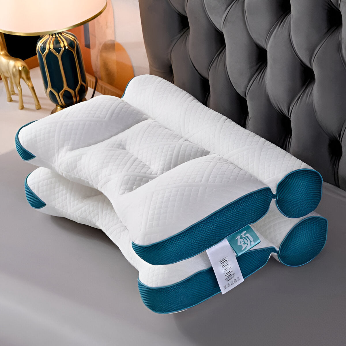 Contoured Memory Foam Pillow with Cervical Support and Breathable Cover All Vera Mart
