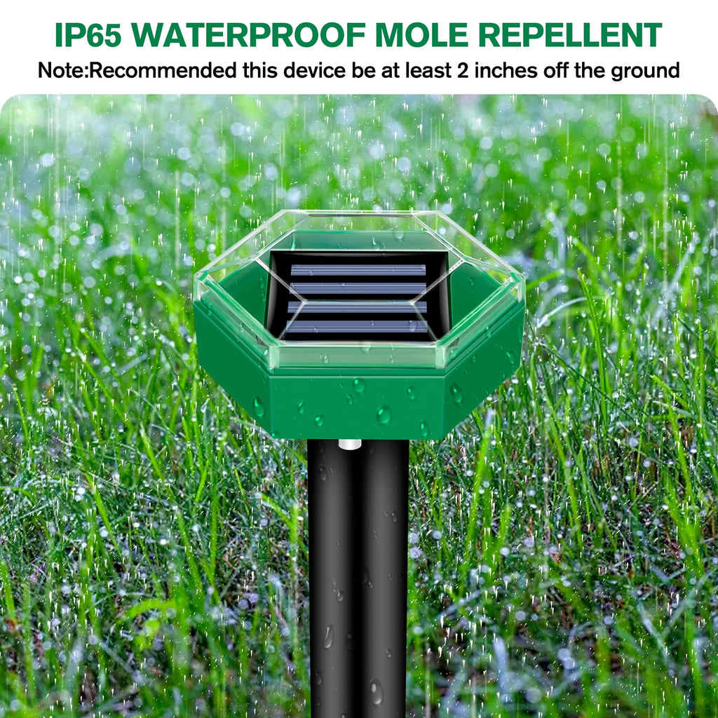 Solar Ultrasonic Pest Repeller Spike with Rechargeable Battery and Waterproof Design, 4-Pack All Vera Mart