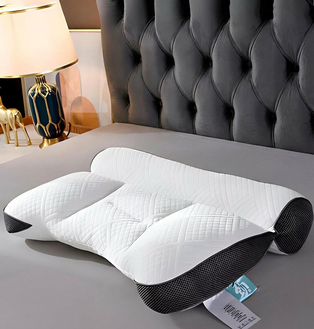 Contoured Memory Foam Pillow with Cervical Support and Breathable Cover All Vera Mart