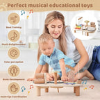 Wooden Music Station with Five Instruments and Color Coding for Ages 2-6 All Vera Mart