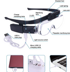 Magnifying Headband with Interchangeable Lenses and Built-In LED Light All Vera Mart