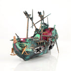 Shipwreck Aquarium Hideout with Air Hose and Multiple Entry Points All Vera Mart