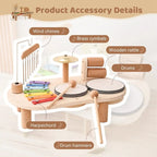 Wooden Music Station with Five Instruments and Color Coding for Ages 2-6 All Vera Mart