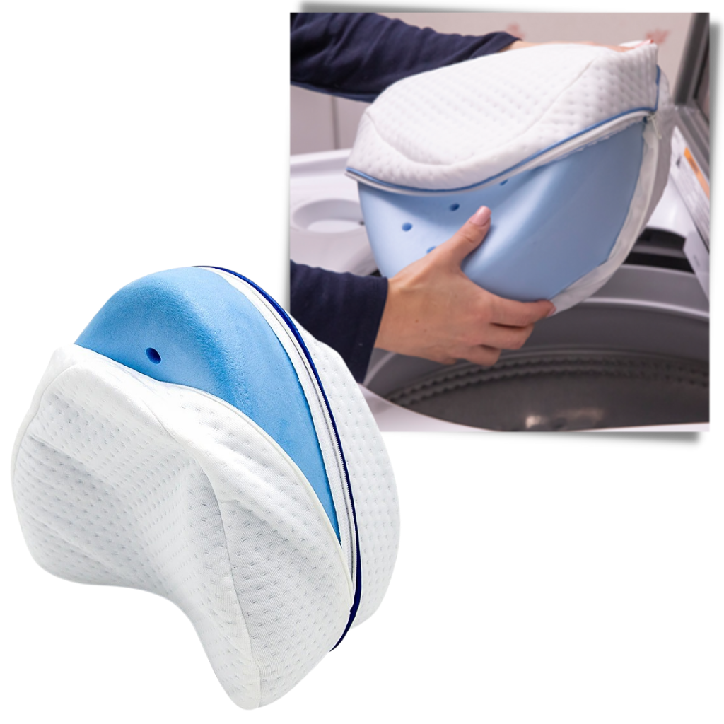 Memory Foam Leg Pillow with Crescent Shape and Machine Washable Cover All Vera Mart
