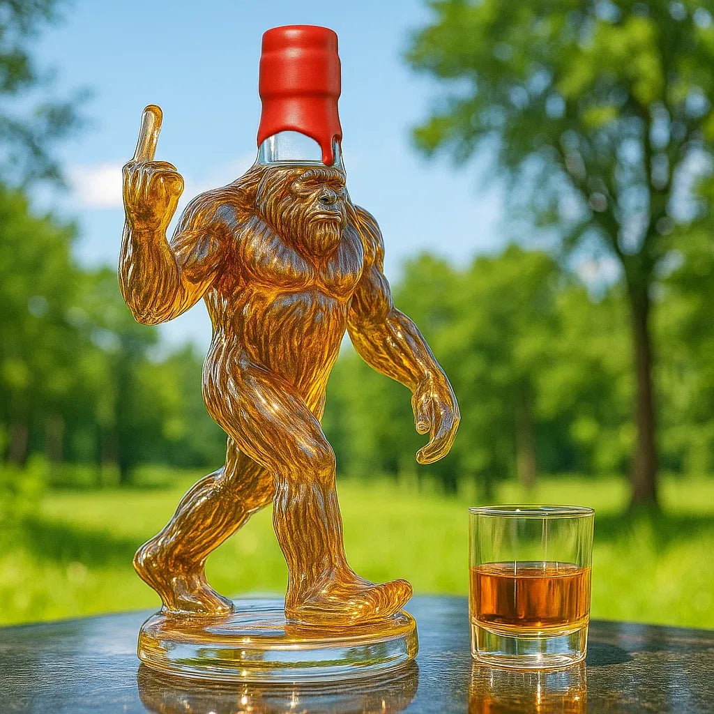Bigfoot Sculpted Glass Decanter with Sealing Stopper and Gift Box, 25.3 oz All Vera Mart