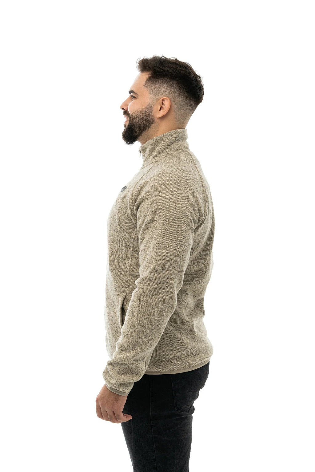Mens Heated Fleece Jacket with Five Carbon Fiber Zones and Three Heat Levels for Outdoors