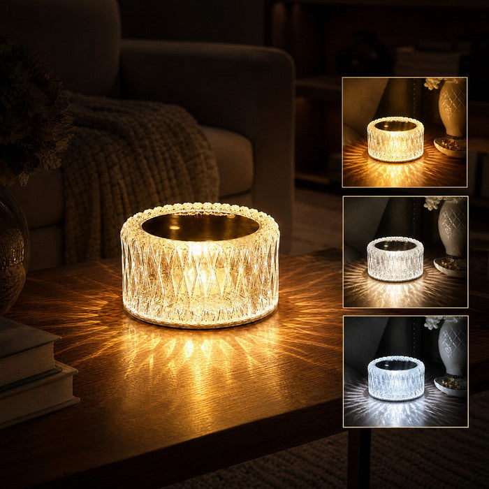 Crystal Diamond Shaped Rechargeable Mini Lamp with 3 Light Modes