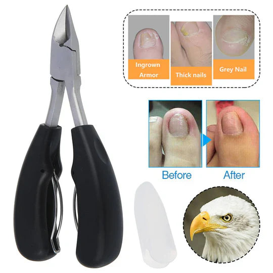 Thick Nail Clipper Set with Carbon Steel Blade and Built-in File All Vera Mart