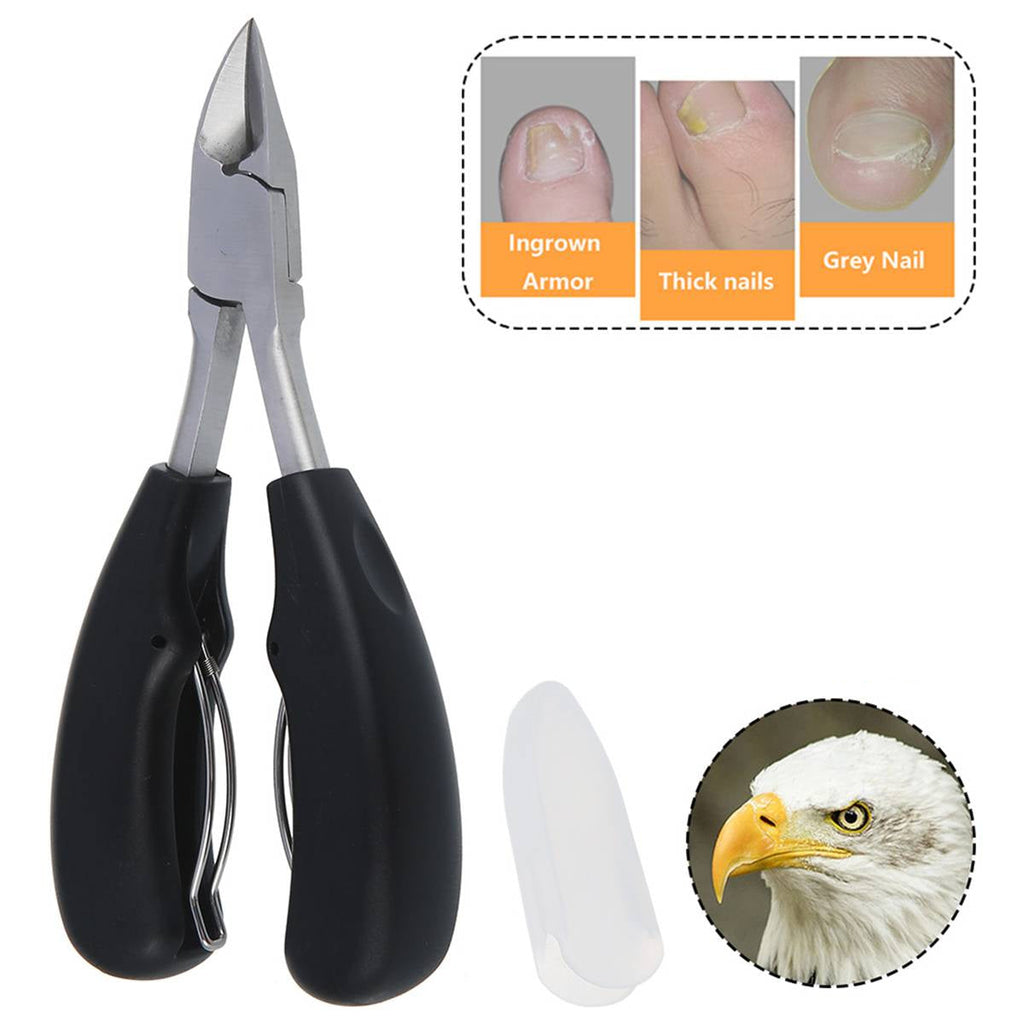 Stainless Steel Nail Clippers with Carbon Steel Blade and Built in File for Thick Nails