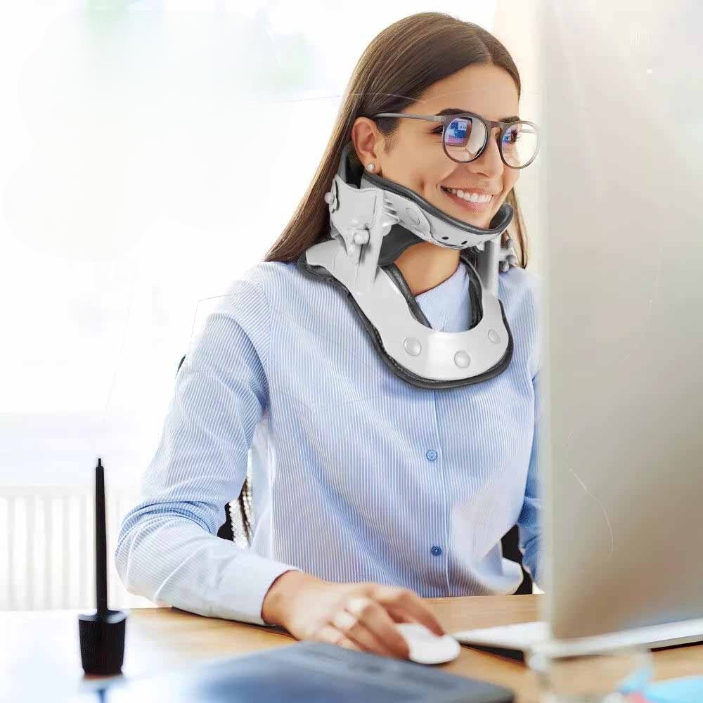 Cervical Traction Device with Eight Airbag Columns and Heat Therapy, Five Height Settings All Vera Mart
