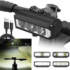 LED Bike Light with USB-C Rechargeable and Quick-Attach Handlebar Mount, Water-Resistant All Vera Mart