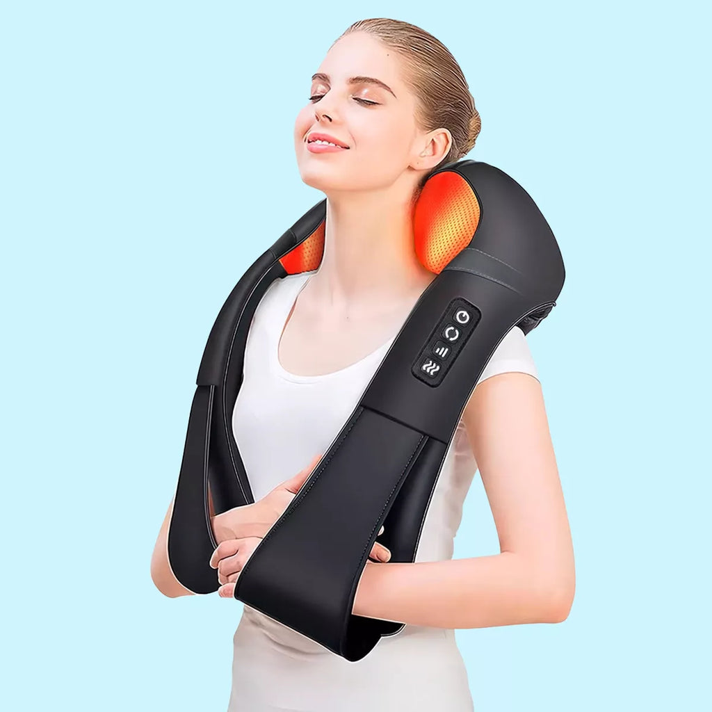 Neck and Shoulder Massager with 16 Rotating Nodes and Adjustable Intensity All Vera Mart