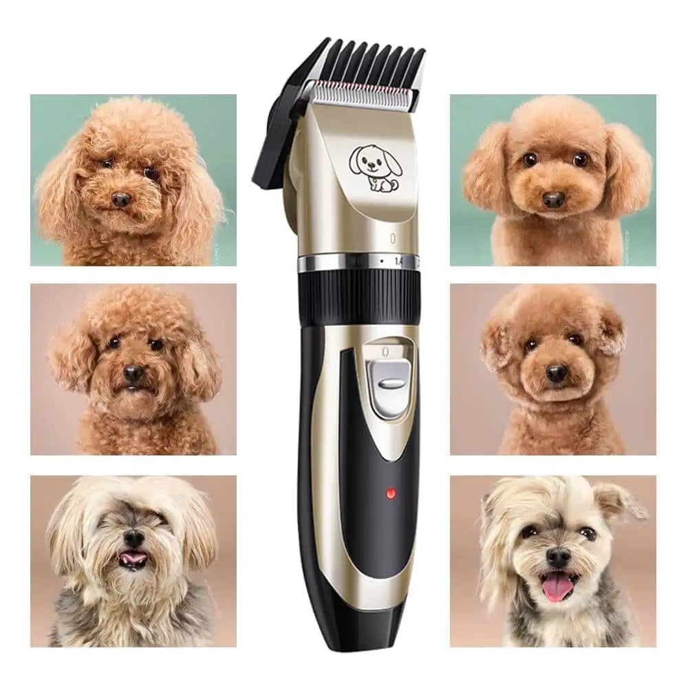 Low Noise Pet Clipper with Stainless Steel Blade and Adjustable Guide Combs All Vera Mart