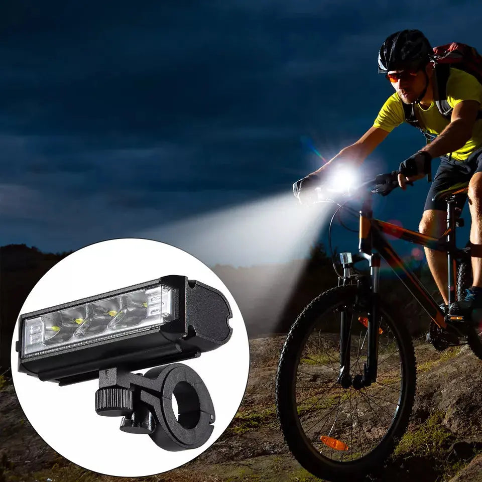 LED Bike Light with USB-C Rechargeable and Quick-Attach Handlebar Mount, Water-Resistant All Vera Mart