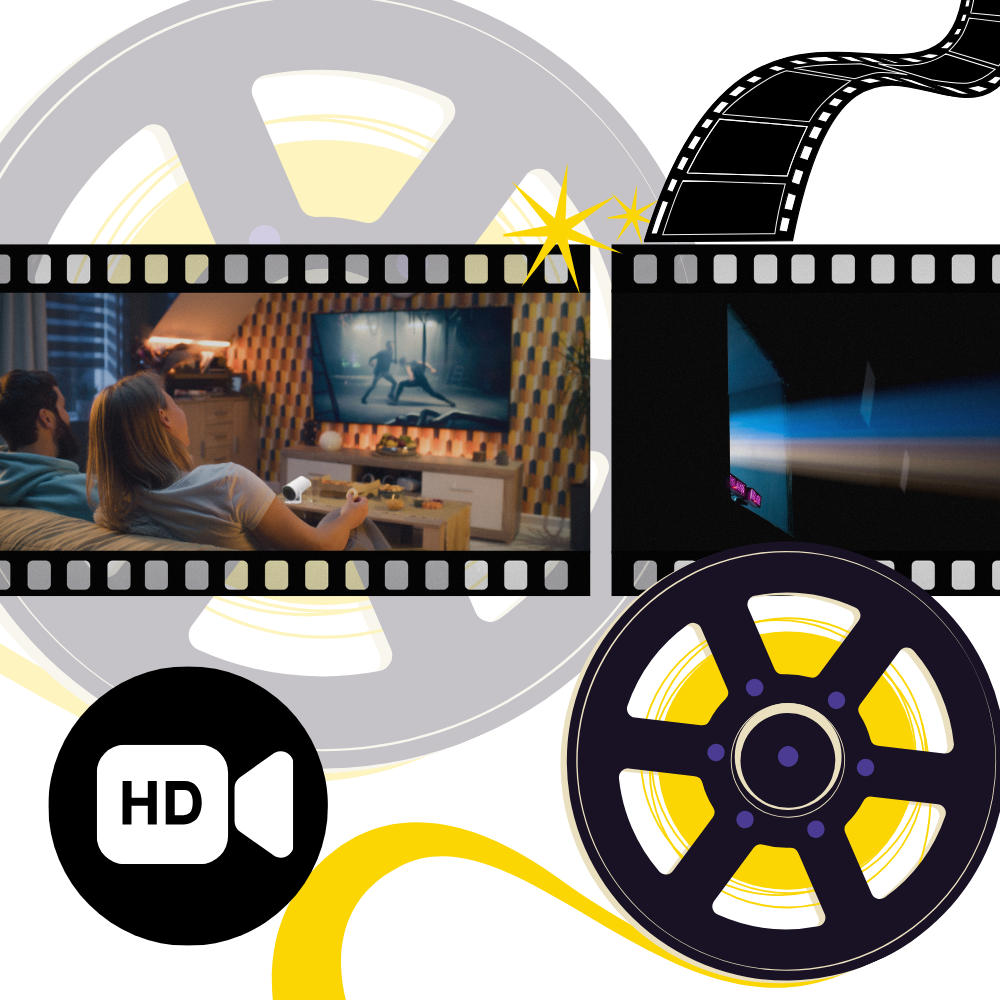 4K Video Projector with Wireless Streaming and Built-In Speakers for Up to 330cm Screens All Vera Mart