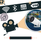 4K Video Projector with Wireless Streaming and Built-In Speakers for Up to 330cm Screens All Vera Mart