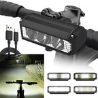 LED Bike Light with USB-C Rechargeable and Quick-Attach Handlebar Mount, Water-Resistant All Vera Mart