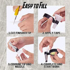 Stainless Steel Caulk Nozzle Set with 45 Degree Angled Tips and Duckbill Design, 14 Pieces All Vera Mart