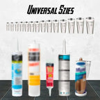 Stainless Steel Caulk Nozzle Set with 45 Degree Angled Tips and Duckbill Design, 14 Pieces All Vera Mart