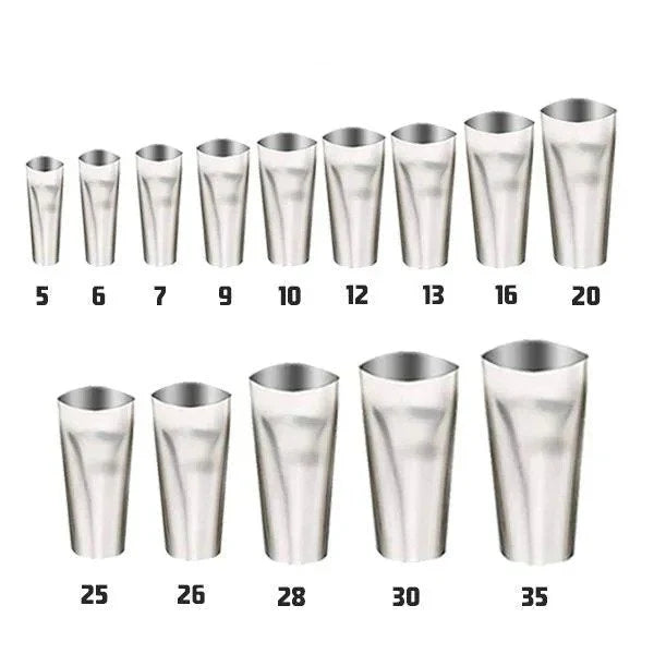 Stainless Steel Caulk Nozzle Set with 45 Degree Angled Tips and Duckbill Design, 14 Pieces All Vera Mart