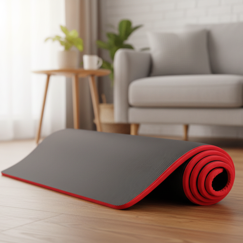 Extra Thick Cushioned Yoga Mat with Anti Slip Surface for Yoga, Pilates and Stretching in Four Colors